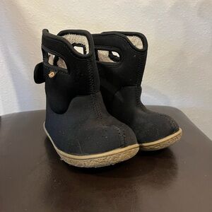 Baby Bogs II Boots Insulated Waterproof Faux Fur Toddler 8 Solid Black Outdoor